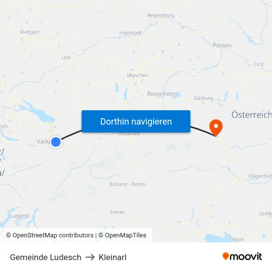 Gemeinde Ludesch to Kleinarl map