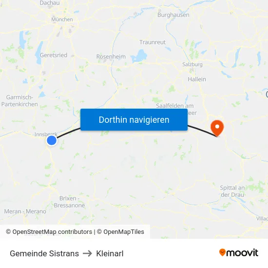 Gemeinde Sistrans to Kleinarl map