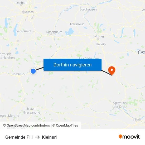 Gemeinde Pill to Kleinarl map