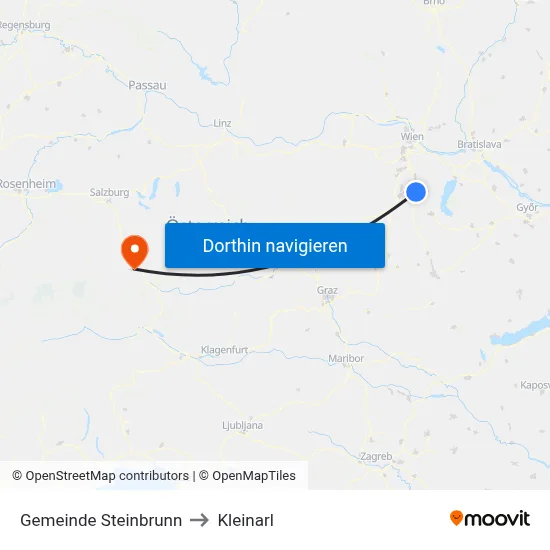 Gemeinde Steinbrunn to Kleinarl map