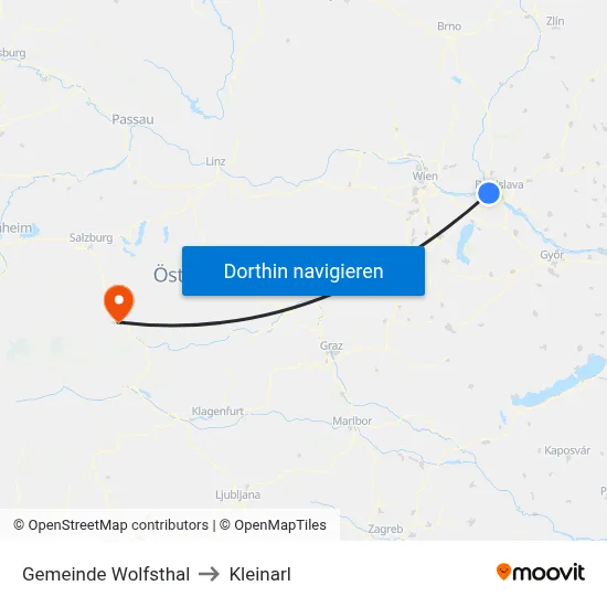 Gemeinde Wolfsthal to Kleinarl map