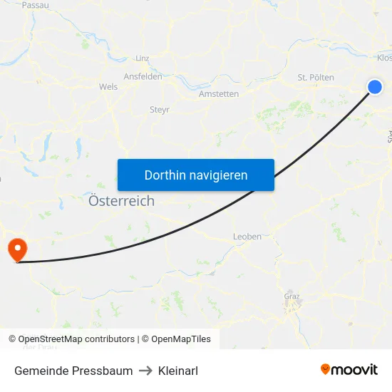 Gemeinde Pressbaum to Kleinarl map