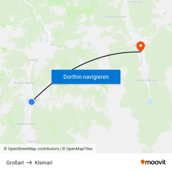 Großarl to Kleinarl map