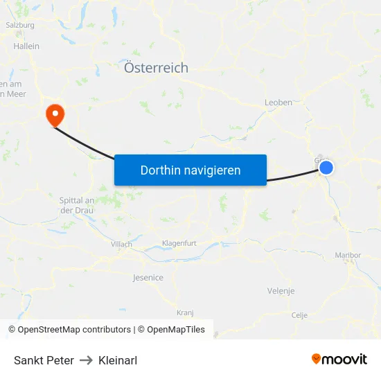 Sankt Peter to Kleinarl map