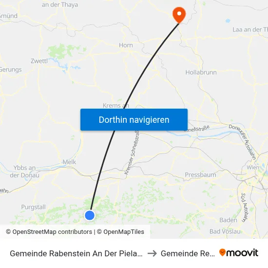 Gemeinde Rabenstein An Der Pielach to Gemeinde Retz map