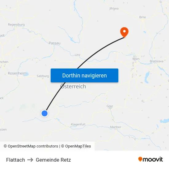 Flattach to Gemeinde Retz map