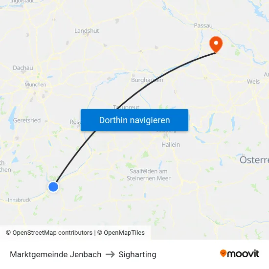 Marktgemeinde Jenbach to Sigharting map