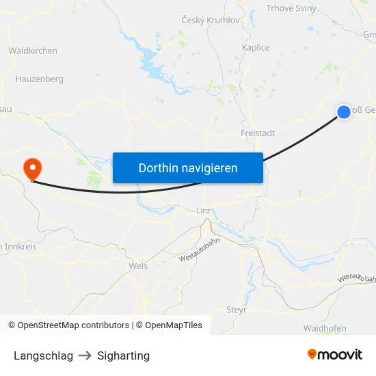 Langschlag to Sigharting map