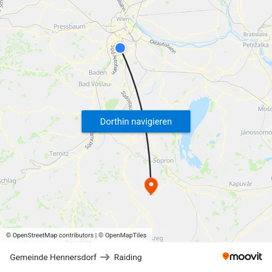 Gemeinde Hennersdorf to Raiding map