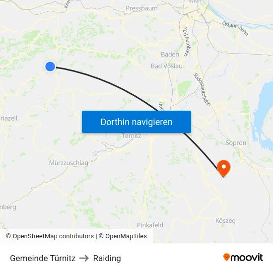 Gemeinde Türnitz to Raiding map