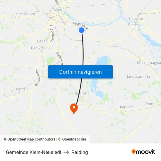 Gemeinde Klein-Neusiedl to Raiding map