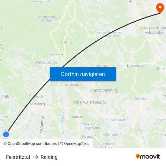 Feistritztal to Raiding map