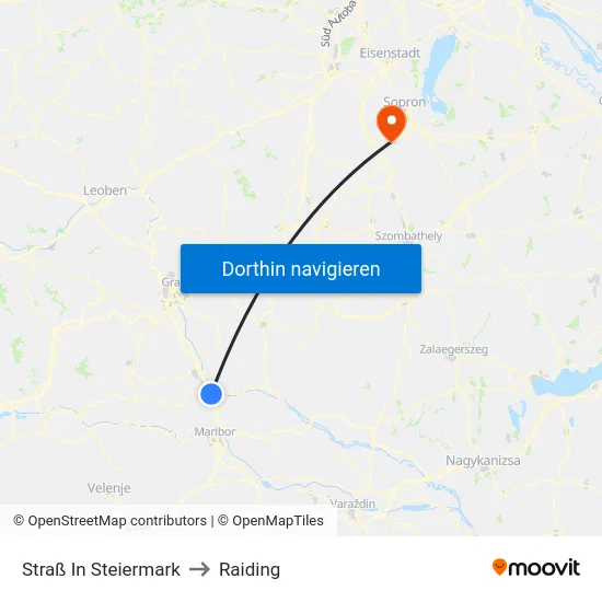 Straß In Steiermark to Raiding map