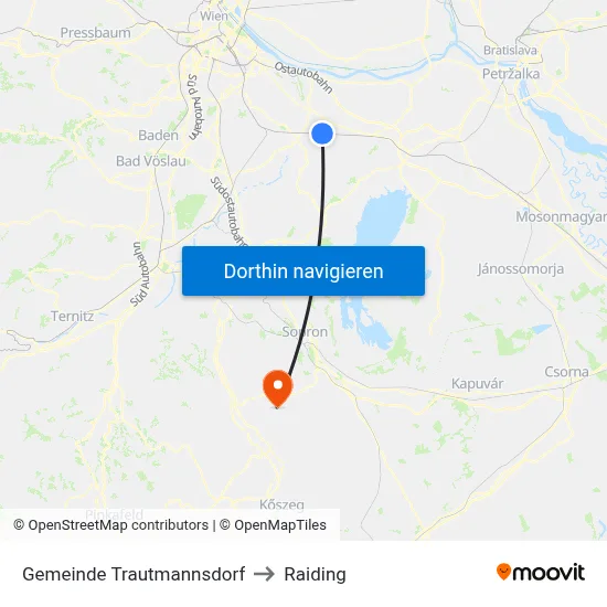 Gemeinde Trautmannsdorf to Raiding map