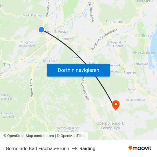 Gemeinde Bad Fischau-Brunn to Raiding map