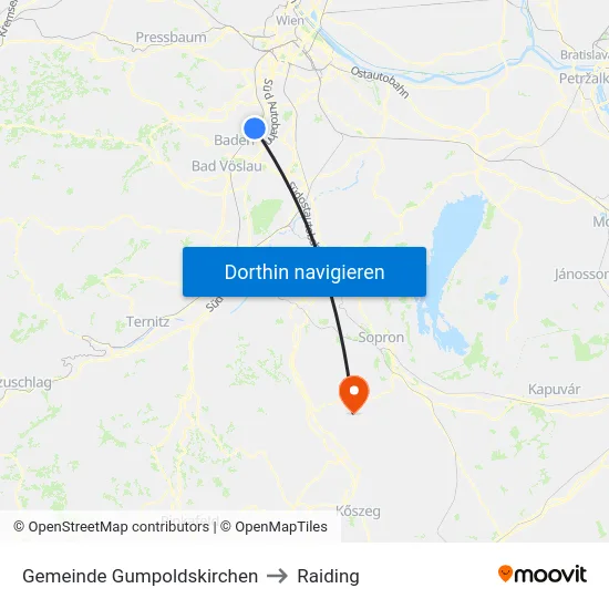 Gemeinde Gumpoldskirchen to Raiding map