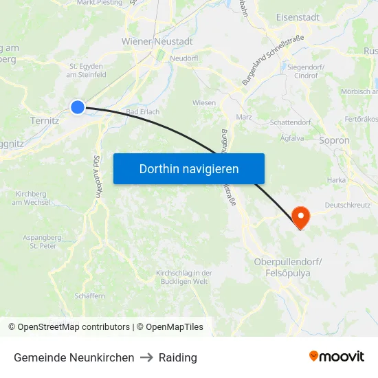 Gemeinde Neunkirchen to Raiding map