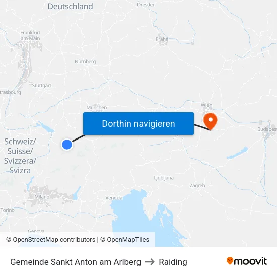 Gemeinde Sankt Anton am Arlberg to Raiding map