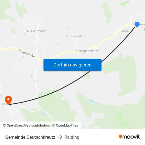 Gemeinde Deutschkreutz to Raiding map