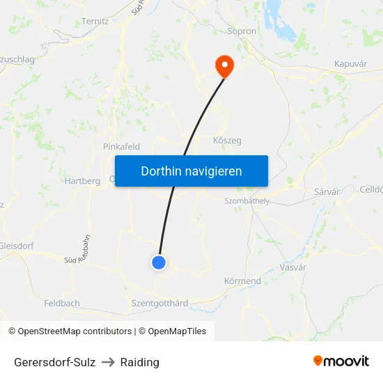 Gerersdorf-Sulz to Raiding map