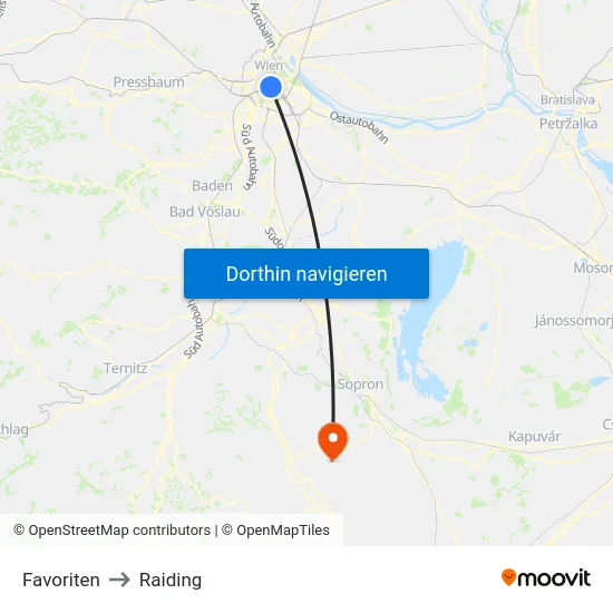 Favoriten to Raiding map