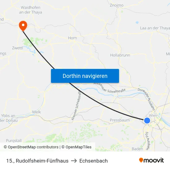 15., Rudolfsheim-Fünfhaus to Echsenbach map