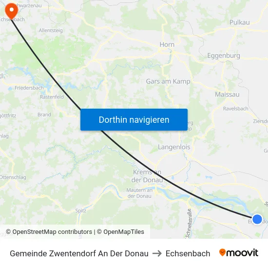 Gemeinde Zwentendorf An Der Donau to Echsenbach map