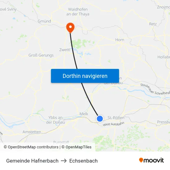 Gemeinde Hafnerbach to Echsenbach map