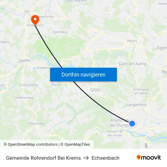 Gemeinde Rohrendorf Bei Krems to Echsenbach map