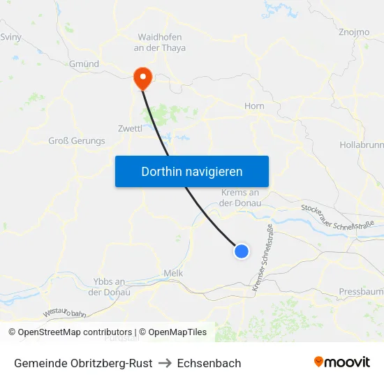Gemeinde Obritzberg-Rust to Echsenbach map
