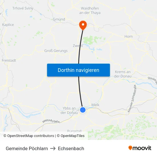 Gemeinde Pöchlarn to Echsenbach map