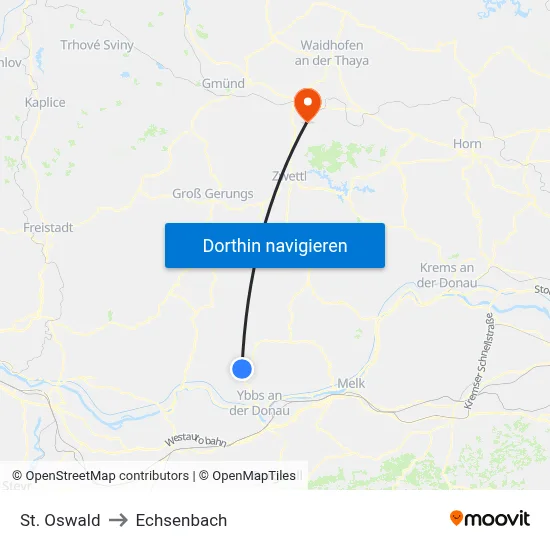 St. Oswald to Echsenbach map