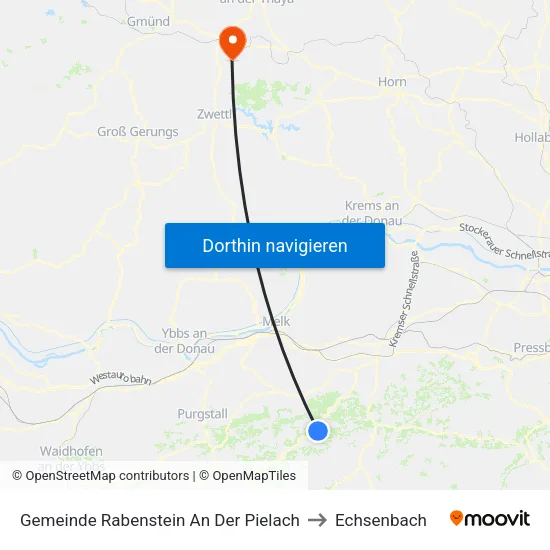 Gemeinde Rabenstein An Der Pielach to Echsenbach map