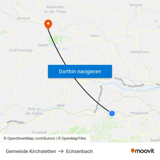 Gemeinde Kirchstetten to Echsenbach map
