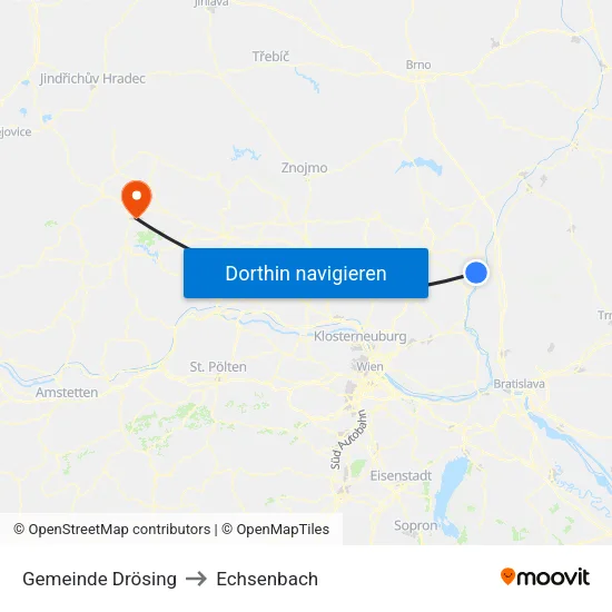 Gemeinde Drösing to Echsenbach map