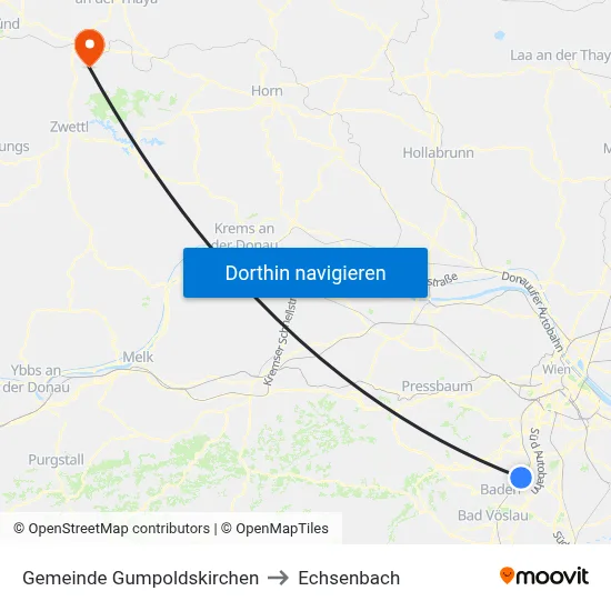 Gemeinde Gumpoldskirchen to Echsenbach map