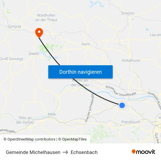 Gemeinde Michelhausen to Echsenbach map