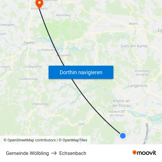 Gemeinde Wölbling to Echsenbach map