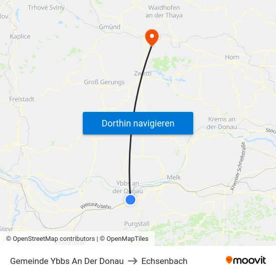 Gemeinde Ybbs An Der Donau to Echsenbach map
