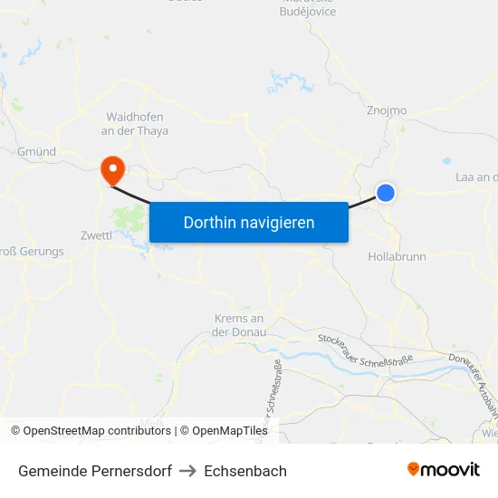 Gemeinde Pernersdorf to Echsenbach map