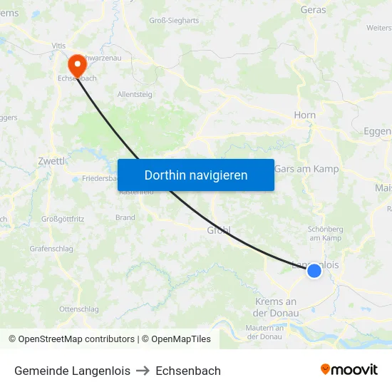 Gemeinde Langenlois to Echsenbach map