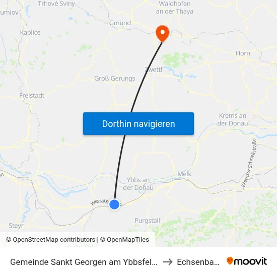 Gemeinde Sankt Georgen am Ybbsfelde to Echsenbach map
