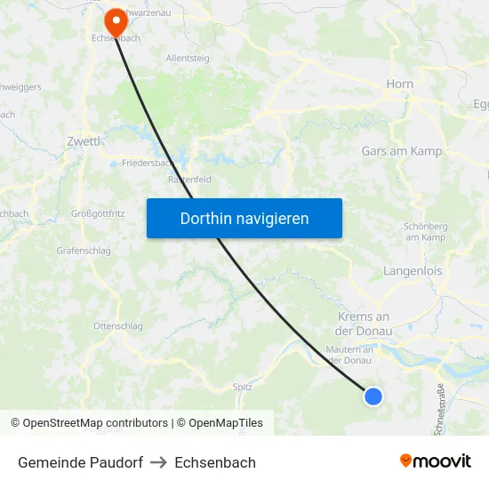 Gemeinde Paudorf to Echsenbach map
