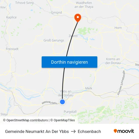 Gemeinde Neumarkt An Der Ybbs to Echsenbach map