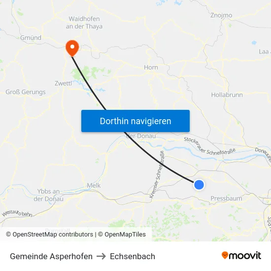 Gemeinde Asperhofen to Echsenbach map