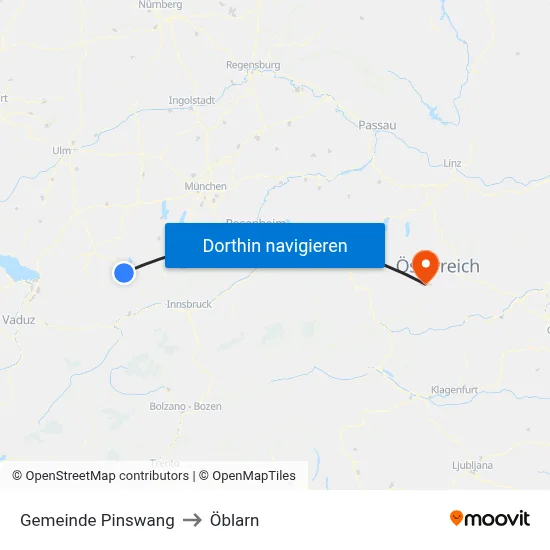 Gemeinde Pinswang to Öblarn map