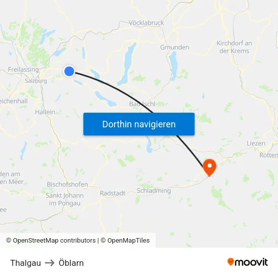 Thalgau to Öblarn map