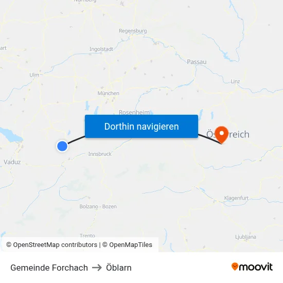 Gemeinde Forchach to Öblarn map