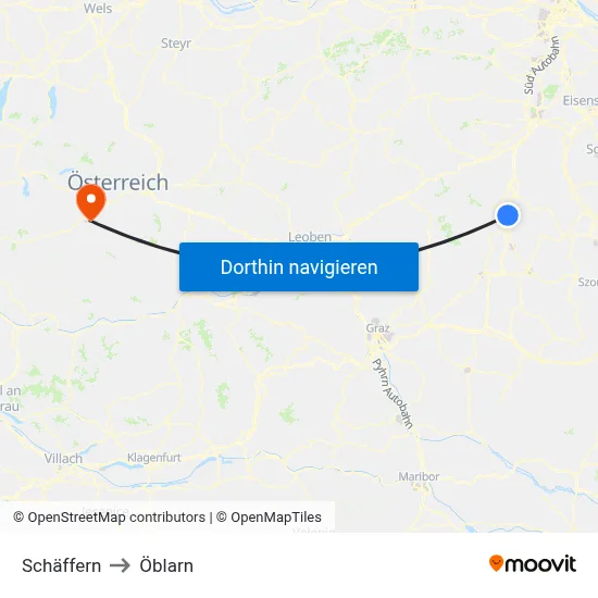 Schäffern to Öblarn map