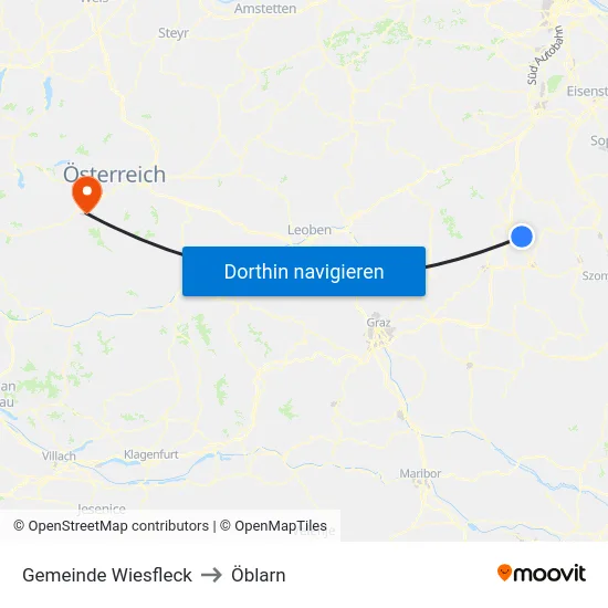 Gemeinde Wiesfleck to Öblarn map